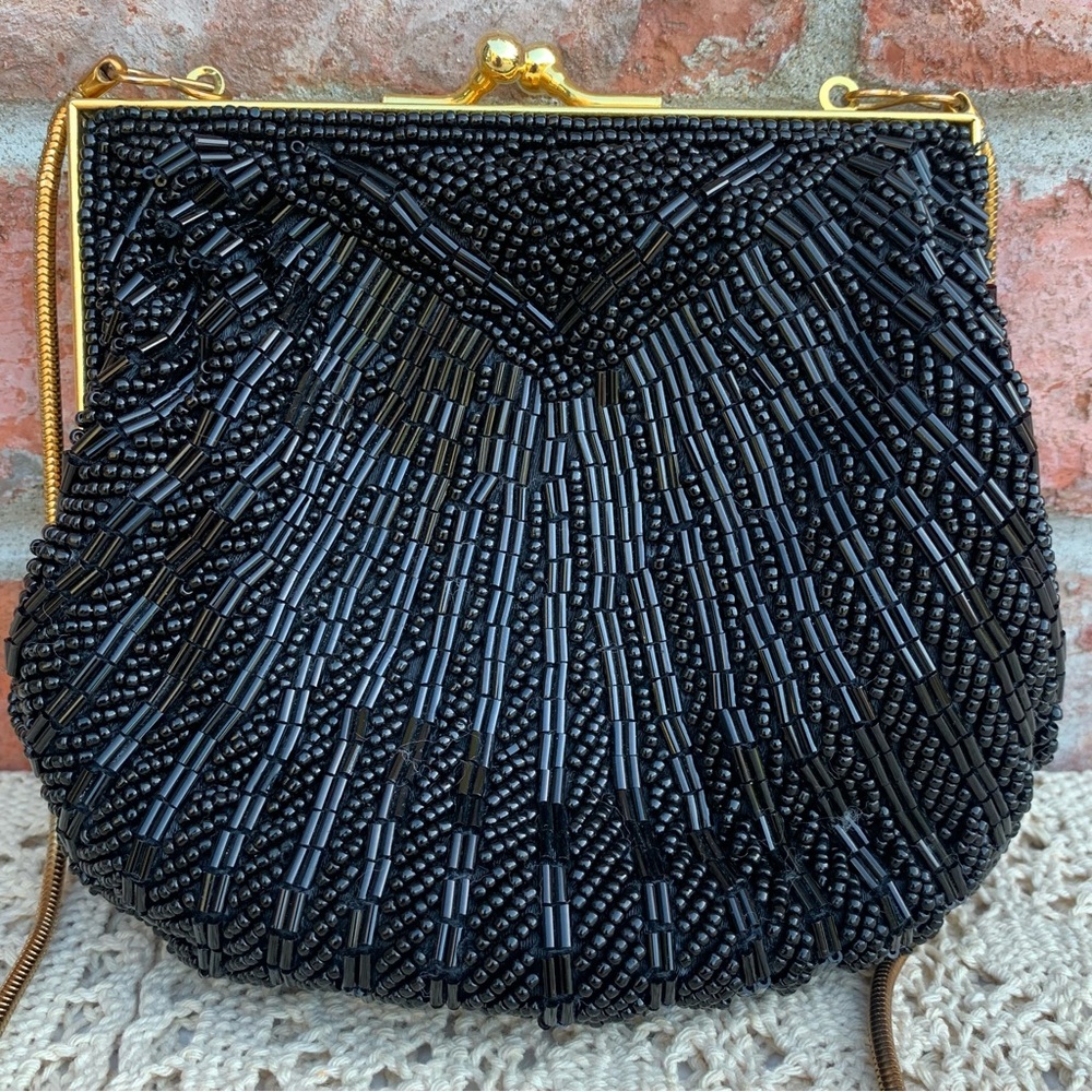 Vintage Carla Marchi Beaded Evening Handbag Purse Clutch Bag - Picture 2 of 10